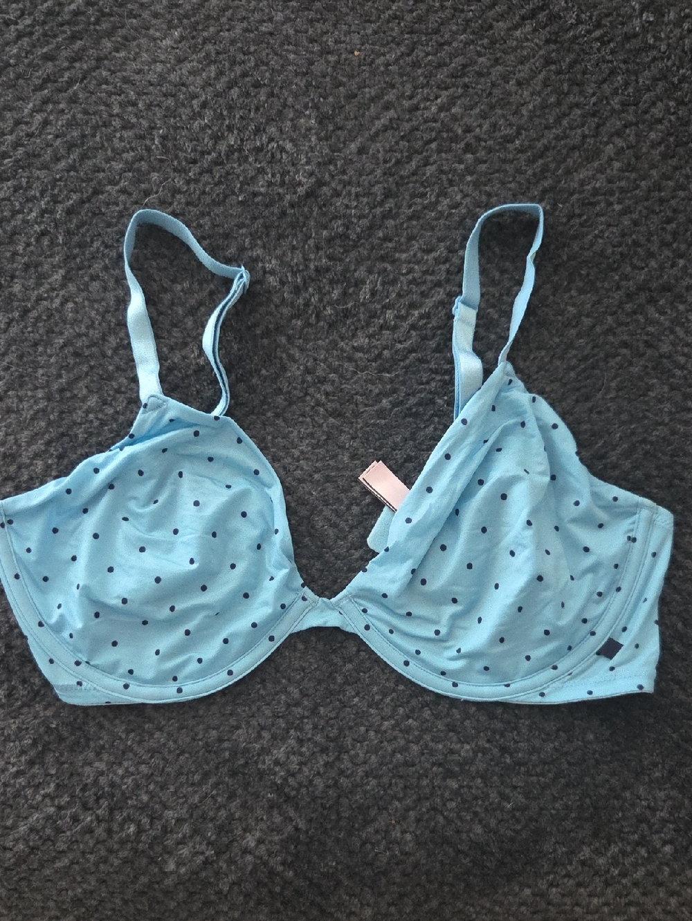 Light Blue Polka Dot Underwire Bra - Women Intimates